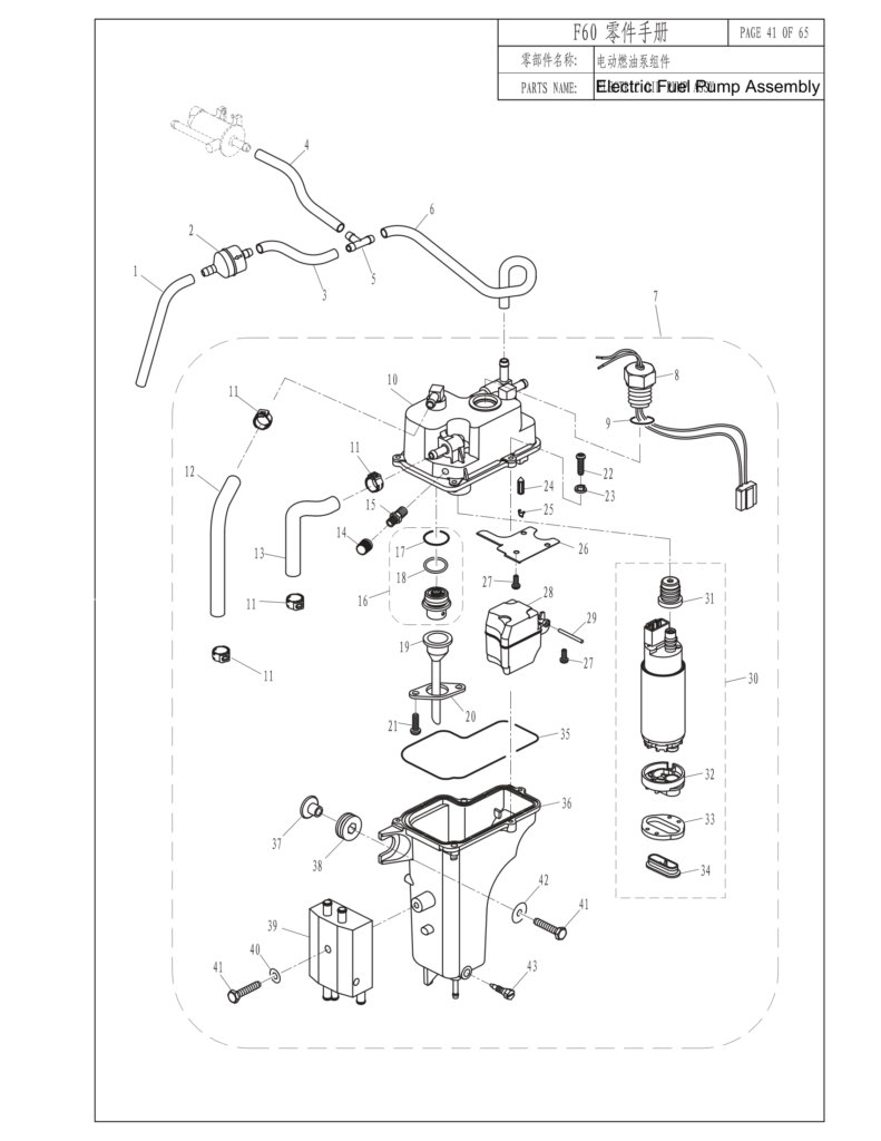 F60 Electric Fuel Pump Assembly